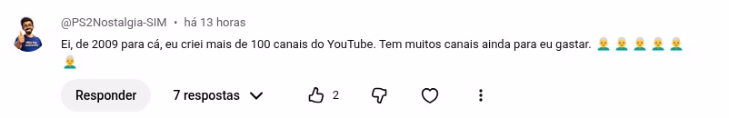 Dono do bostalgia confirmando ter centenas de contas fake